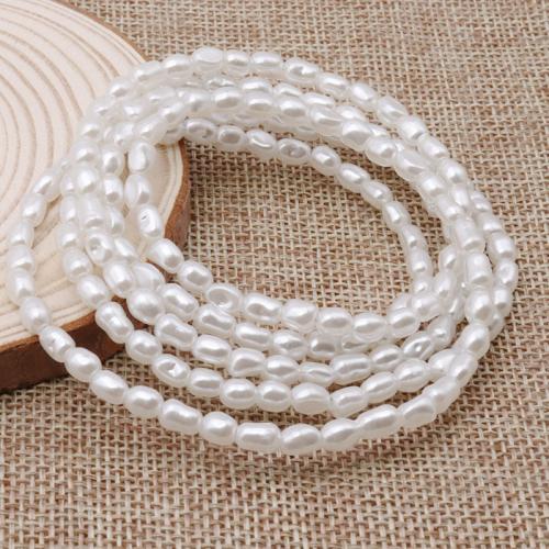 ABS Plastic Pearl Beads, Baroque, painted, DIY, white, 5x5-6mm 