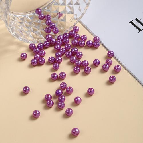 ABS Plastic Pearl Beads, Round, DIY 6mm, Approx [