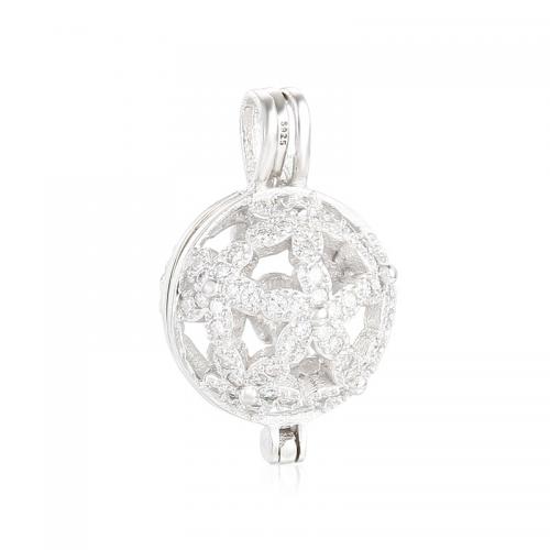 925 Sterling Silver Cage Pendant Bail, DIY & micro pave cubic zirconia [