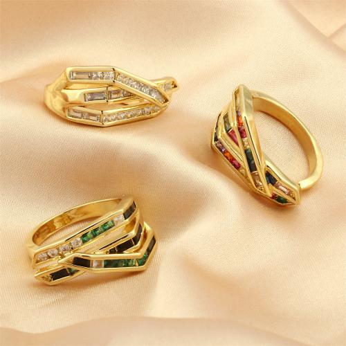 Cubic Zirconia Micro Pave Brass Finger Ring, fashion jewelry & micro pave cubic zirconia & for woman minimum inner diameter 17mm 