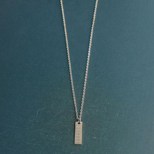 Stainless Steel Jewelry Necklace, 304 Stainless Steel, ruler, plated Approx 17 Inch 