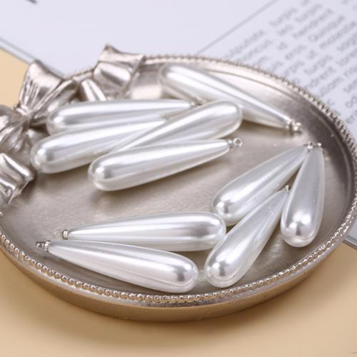 ABS Plastic Pendants, Teardrop, plated, DIY silver color, Approx [