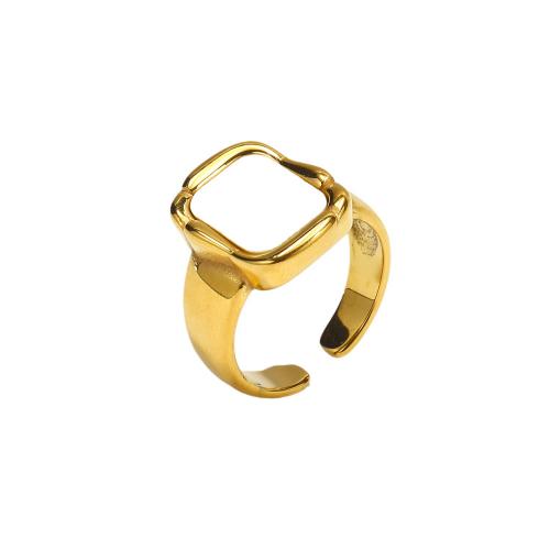 Stainless Steel Finger Ring, 304 Stainless Steel, with White Shell, Adjustable & fashion jewelry & for woman, golden 