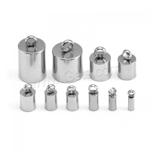 Stainless Steel End Caps, 304 Stainless Steel, Drum, machine polished, DIY original color 