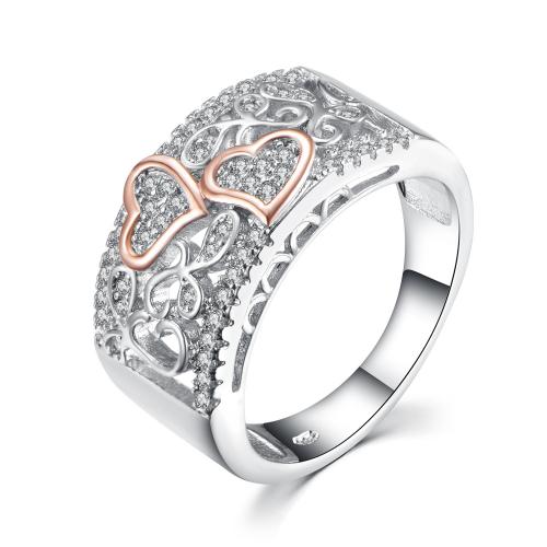 Латунное кольцо с стразами, Латунь, Другое покрытие, ювелирные изделия моды & разный размер для выбора & Женский & со стразами, разноцветный, не содержит никель, свинец, продается PC