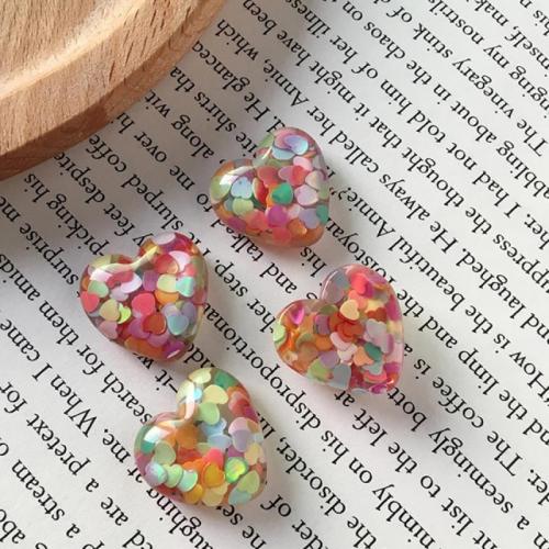 Confetti Resin Beads, Heart, DIY [
