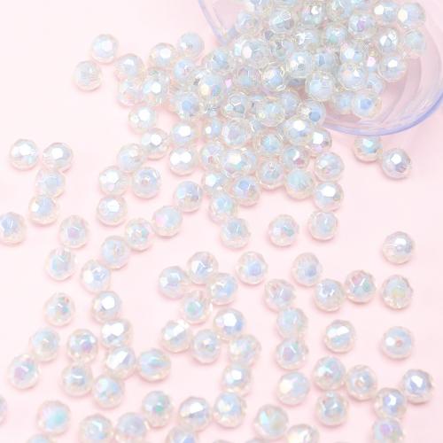 Plating Acrylic Beads, Round, AB color plated, DIY 9.5mm, Approx 