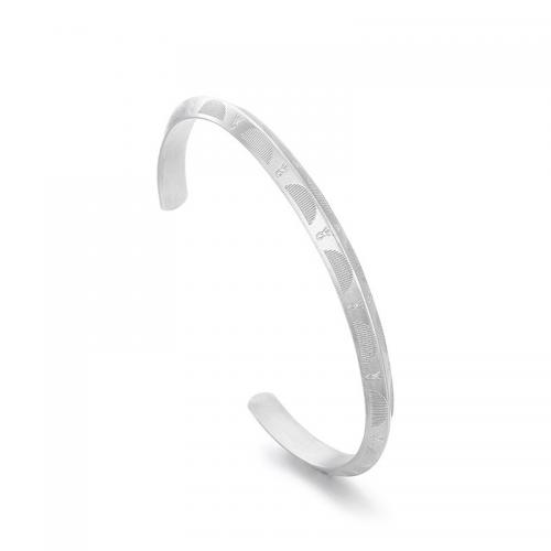 Stainless Steel Cuff Bangle, 304 Stainless Steel, Letter C, Vacuum Ion Plating, fashion jewelry & Unisex 6mm, Inner Approx 62mm 