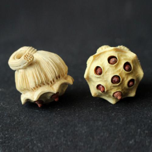 Carved Wood pendants, Самшит, Лотос Seedpod, резной, DIY, желтый, 20mm, продается PC[