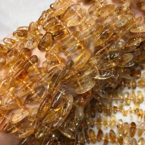 Citrin Naturperlen, Gelbquarz Perlen, Unregelmäßige, poliert, DIY, gelb, Length about 10-20mm, Länge:ca. 38 cm, verkauft von Strang