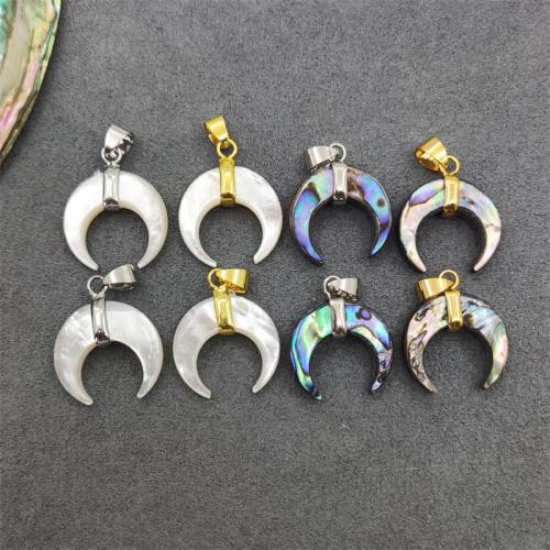Zinc Alloy Shell Pendants, with Zinc Alloy, plated, random style & fashion jewelry & DIY & mixed, mixed colors 