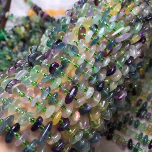 Perles de fluorite, Fluorite colorée, pepite, poli, DIY, couleurs mélangées, 10mm Environ 38 cm, Vendu par brin