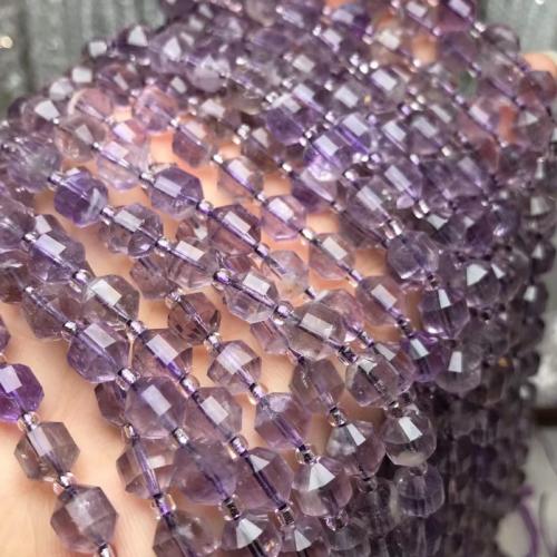 Natural Amethyst Beads, Lantern, polished, DIY & faceted, purple Approx 38 cm 