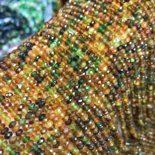 Natürlicher Turmalin Perlen, Abakus,Rechenbrett, poliert, DIY & facettierte, gemischte Farben, 2x4mm, Länge:ca. 38 cm, verkauft von Strang
