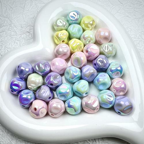 Plating Acrylic Beads, irregular, colorful plated, DIY, mixed colors, 15mm, Approx 