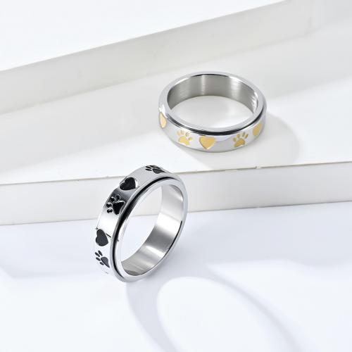 Enamel Stainless Steel Finger Ring, 304 Stainless Steel, polished & for woman width 6mm 