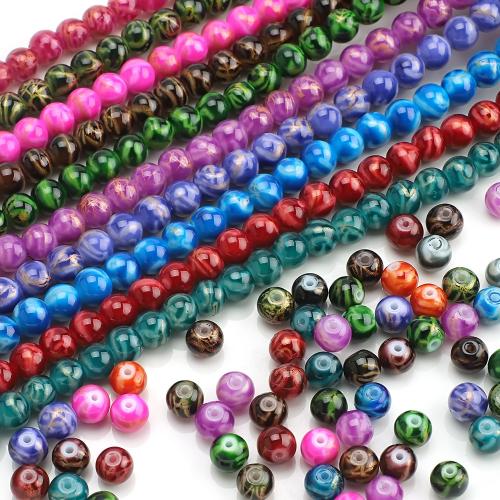 Baking Varnish Glass Beads, Round, DIY 8mm, Approx 