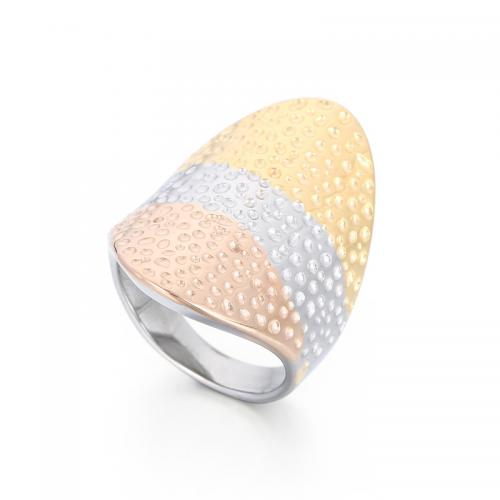 Stainless Steel Finger Ring, 304 Stainless Steel, Vacuum Ion Plating & for woman, mixed colors 