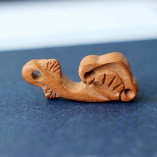 Wood Jewelry Connector, Peach Wood, Carved, DIY, yellow 