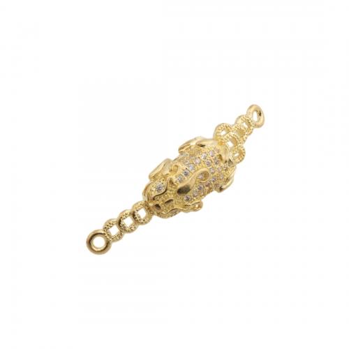 Cubic Zirconia Micro Pave Brass Connector, plated, DIY & micro pave cubic zirconia, gold Approx 1.5mm 