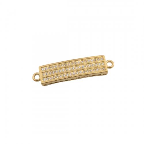 Cubic Zirconia Micro Pave Brass Connector, plated, DIY & micro pave cubic zirconia, gold Approx 2mm 