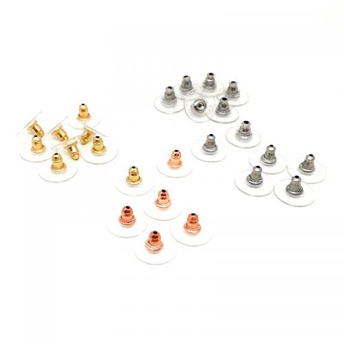 Stainless Steel Ear Nut Component, 304 Stainless Steel, with Plastic, machine polished, DIY & Unisex, original color [
