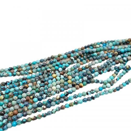 Perles en Turquoise naturelle, Rond, DIY & normes différentes pour le choix, Vendu par brin[