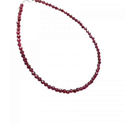 Garnet Bracelet and Necklace, with 925 Sterling Silver & for woman [