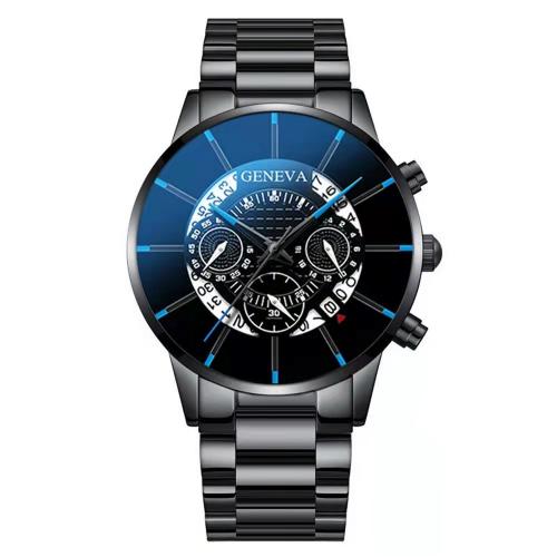 alliage de zinc bracelet de montre, avec cuir PU & verre, Rond, Placage, mouvement chinoise & pour homme, plus de couleurs à choisir, watch size bracelet length 180mm, Vendu par fixé
