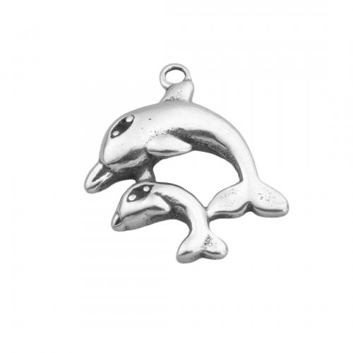 Stainless Steel Animal Pendants, 304 Stainless Steel, Dolphin, polished, fashion jewelry & Unisex, original color Approx 1.5mm [