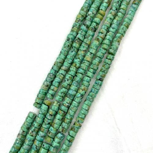 Natural African Turquoise Beads, Flat Round, DIY green Approx 38 cm 