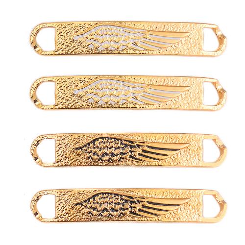 Stainless Steel Connector Bar, 304 Stainless Steel, Rectangle, gold color plated, DIY & enamel & 1/1 loop 
