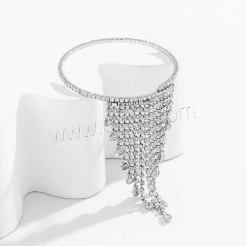alliage de zinc Bras Bangle, bijoux de mode & pour femme & avec strass, plus de couleurs à choisir, Vendu par PC