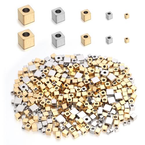 Stainless Steel Crimp Beads,  Square, DIY 