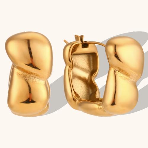 Edelstahl Baumeln Ohrring, 316 L Edelstahl, 18K vergoldet, Modeschmuck & für Frau, 22.8x11.7x21.1mm, verkauft von Paar