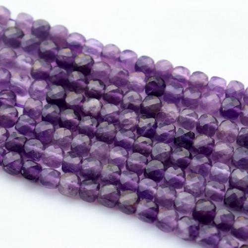 Natürliche Amethyst Perlen, DIY & facettierte, violett, 4mm, Länge:ca. 39 cm, ca. 95PCs/Strang, verkauft von Strang