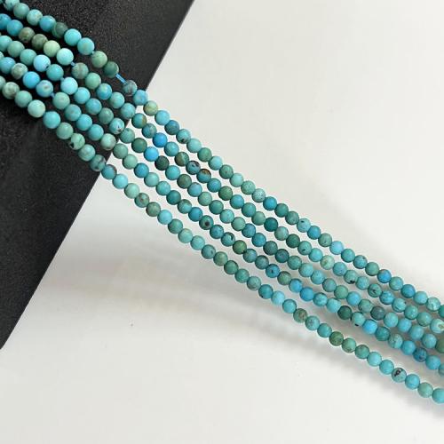 Perles en Turquoise naturelle, Rond, poli, DIY, vert, Length about 2.9-3mm Environ 39 cm, Environ Vendu par brin