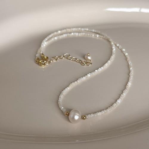 Collier coquillages de mer du Sud, Shell Pearl, bijoux de mode & pour femme Environ 42 cm, Vendu par PC