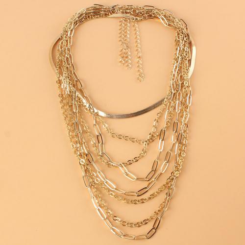 Multi слой ожерелье, алюминий, ювелирные изделия моды & многослойный & Женский, Золотой, продается PC