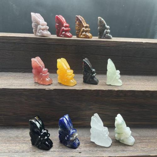 Gemstone Decoration, Fairy, Carved, for home and office, Random Color, 30mm 
