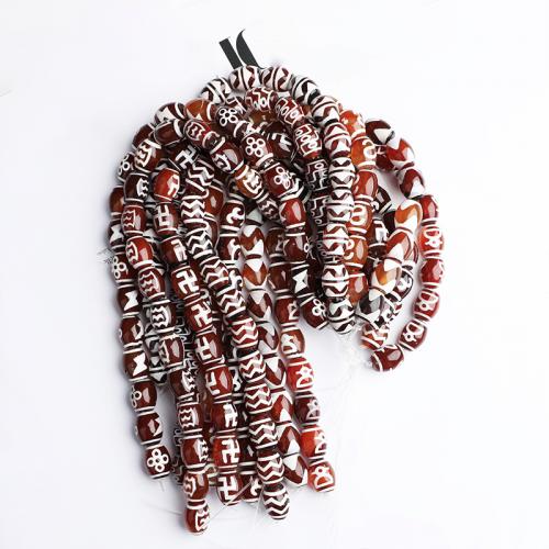Natural Red Agate Beads, Drum, DIY Approx 