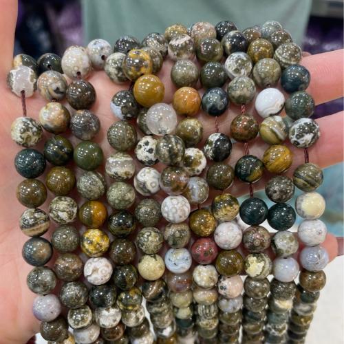 Natural Ocean Agate Beads, Round, DIY Approx 38 cm 
