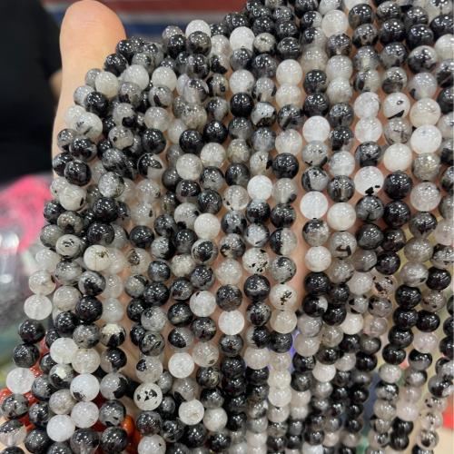 Perles Quartz rutile, Quartz rutile noir, Rond, DIY & normes différentes pour le choix, noire Environ 38 cm, Vendu par brin