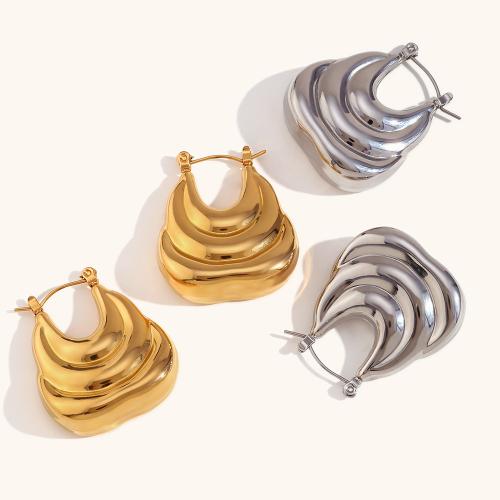 Edelstahl Baumeln Ohrring, 316 L Edelstahl, Vakuum-Ionen-Beschichtung, Modeschmuck & für Frau, keine, 30x26.5mm, verkauft von Paar