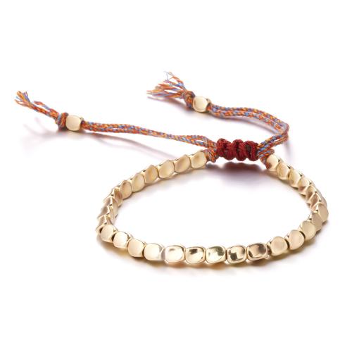 Nylon Cord Bracelets, with Brass, Adjustable & fashion jewelry & Unisex Approx 16-28 cm 
