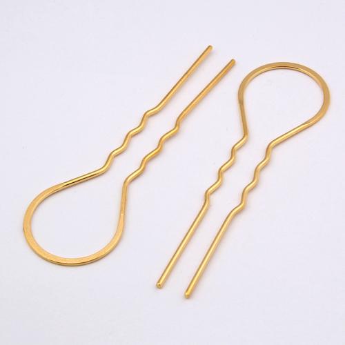 Hair Stick Findings, Iron, gold color plated, DIY, 105mm 