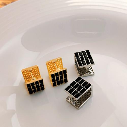 Zinc Alloy Leverback Earring, Rectangle, plated, fashion jewelry & for woman & enamel 