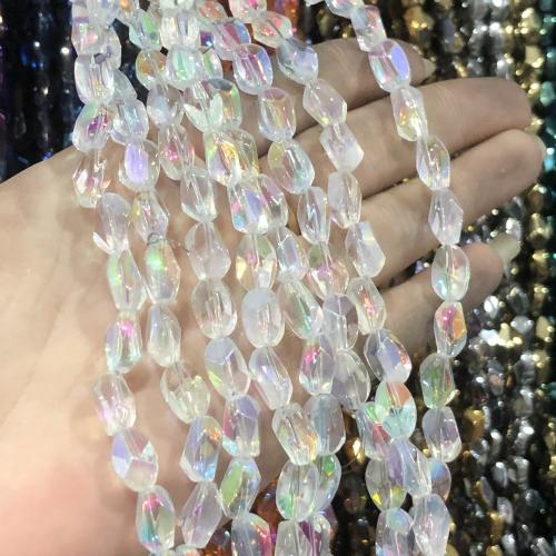 Perlas de cristal de moda, Bricolaje, más colores para la opción, 8x12mm, longitud:aproximado 38 cm, Vendido por Sarta