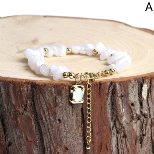 Gemstone Bracelets, with Crystal & Brass, plated, fashion jewelry & for woman Approx 16-22 cm 
