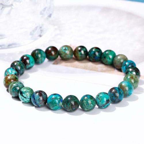 Gemstone Bracelets, Azurite, Round, fashion jewelry & Unisex mixed colors Approx 18 cm 